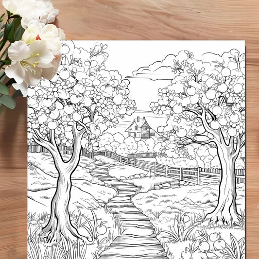 Quiet countryside coloring book värityskirja