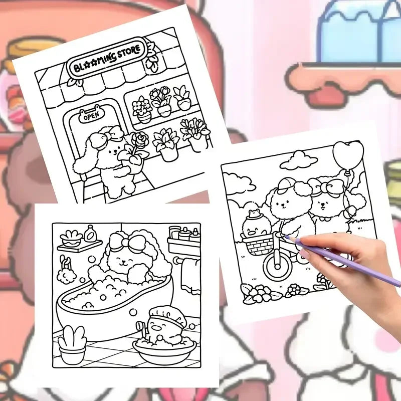 Fuzzy friends coloring book värityskirja