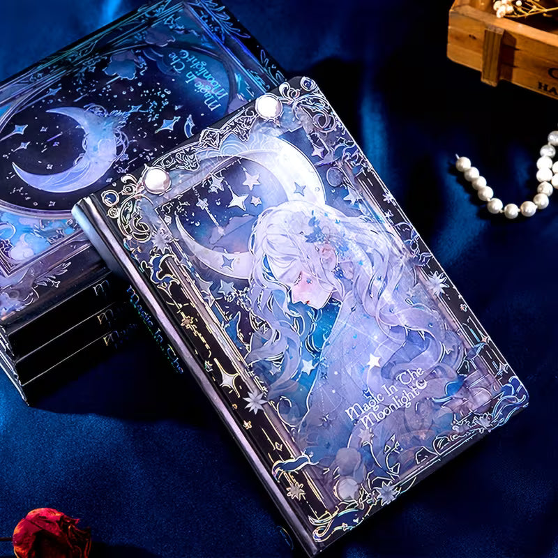 Tähtien ja kuun taika -kovakantinen muistikirja - 256 sivua, vintage-eurooppalainen muotoilu