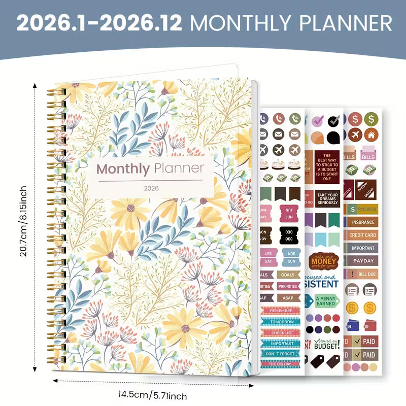 1 kpl 2026 kuukausikalenteri A5
