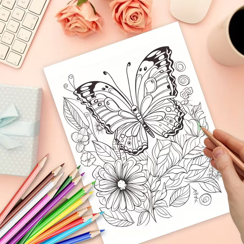 Butterfly Mandala coloring book värityskirja