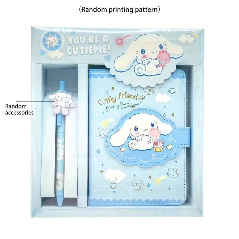 1 setti Sanrio-muistikirja ja -kynäsetti