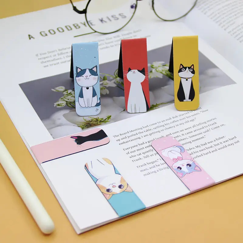 1 kpl Kissan oikukkaat kissan magneettiset kirjanmerkit