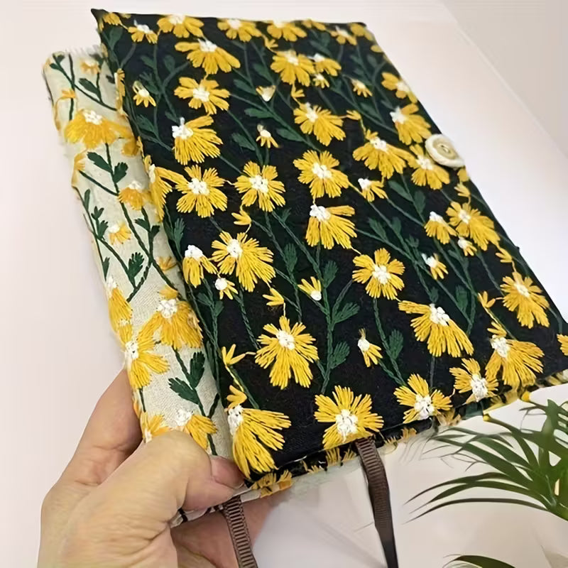 A5-kirjontamuistikirja, paksuuntunut paperi, kolmiulotteinen kirjailtu tyhjä sisäsivu kirjanmerkeillä, muistilehtiö