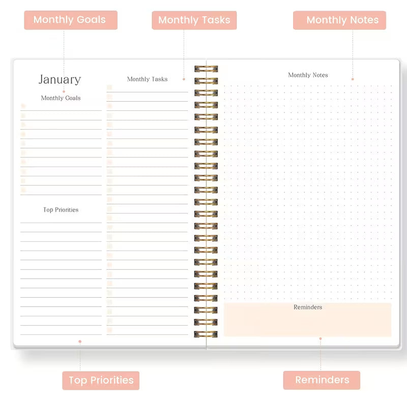 1 kpl A5 2026 kuukausikalenterivihko