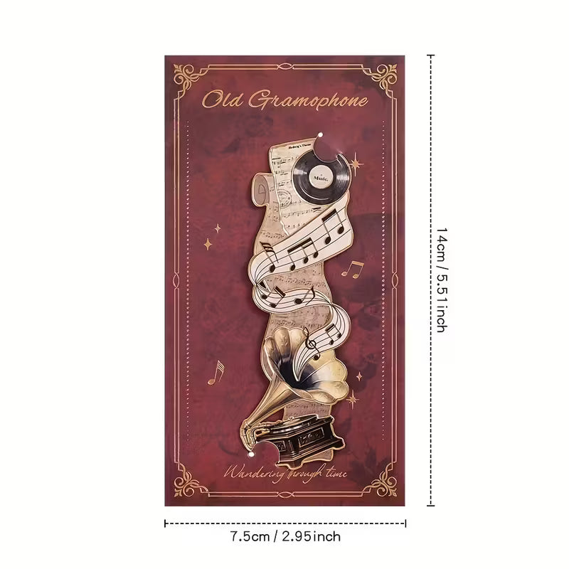 1 kpl vintage-nuottikirjanmerkki nuottikirjoituksella