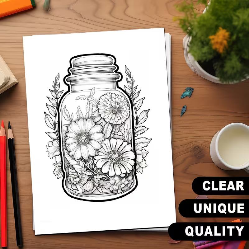 Magical jars coloring book värityskirja