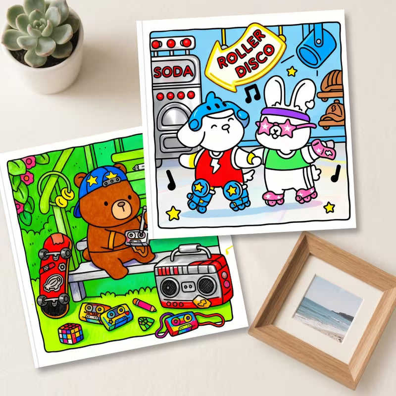 90s Cuties coloring book Värityskirja