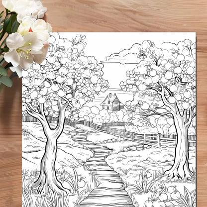 Quiet countryside coloring book värityskirja