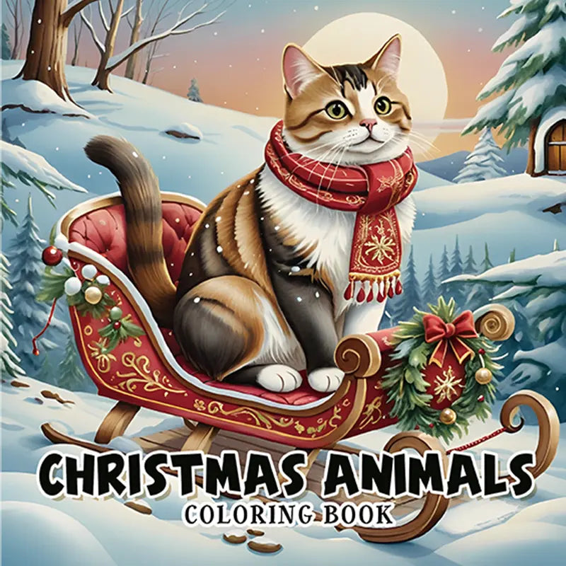 Christmas animals coloring book värityskirja