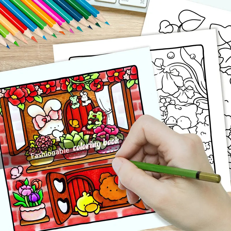 cozy nature coloring book värityskirja