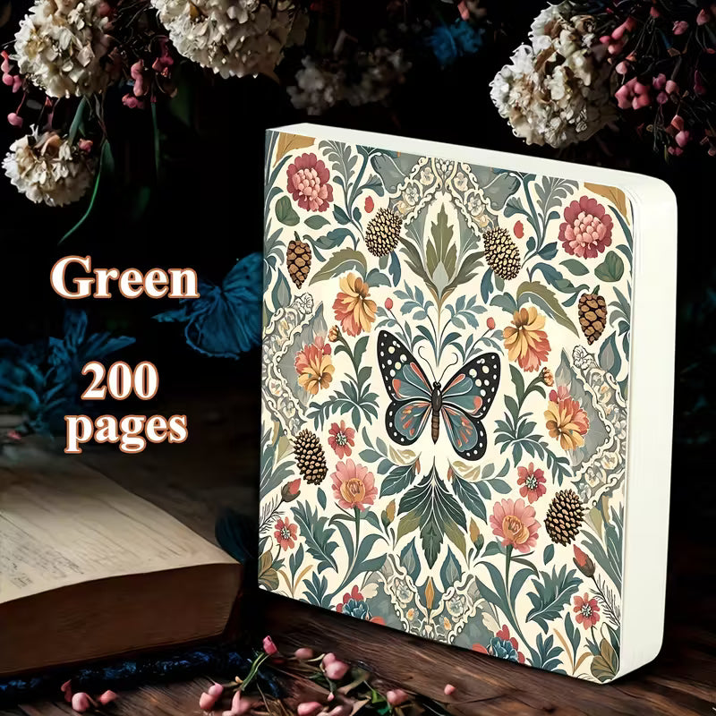 1 kpl perhosaiheinen 200-sivuinen luonnoskirja