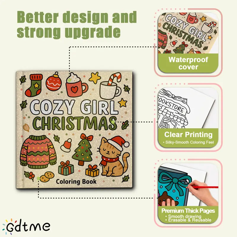 Cozy girl christmas coloring book värityskirja