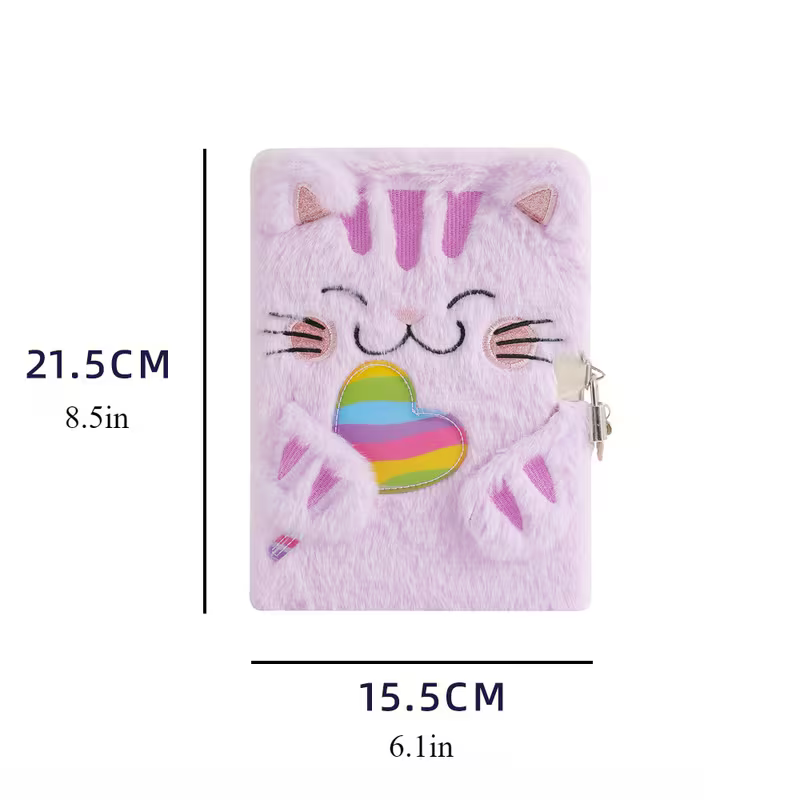 Lukittava päiväkirjamuistikirja A5 eläinaiheella