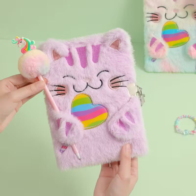 Lukittava päiväkirjamuistikirja A5 eläinaiheella