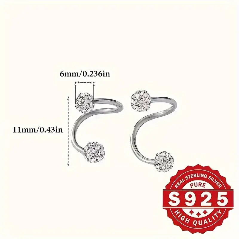 925-hopeaiset hypoallergeeniset spiraalikorvakorut