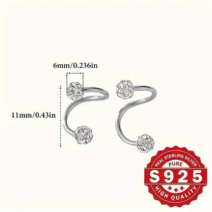925-hopeaiset hypoallergeeniset spiraalikorvakorut