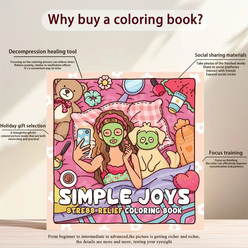 Simple joy coloring book värityskirja