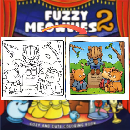 Fuzzy meowies Värityskirja coloring book