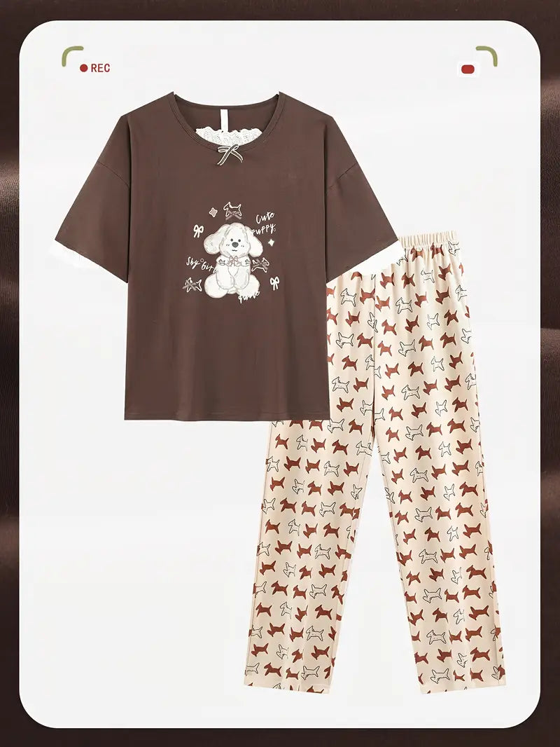 100 % puuvillaa Kesäiset hengittävät lyhythihaiset pitkät housut, pyjamat