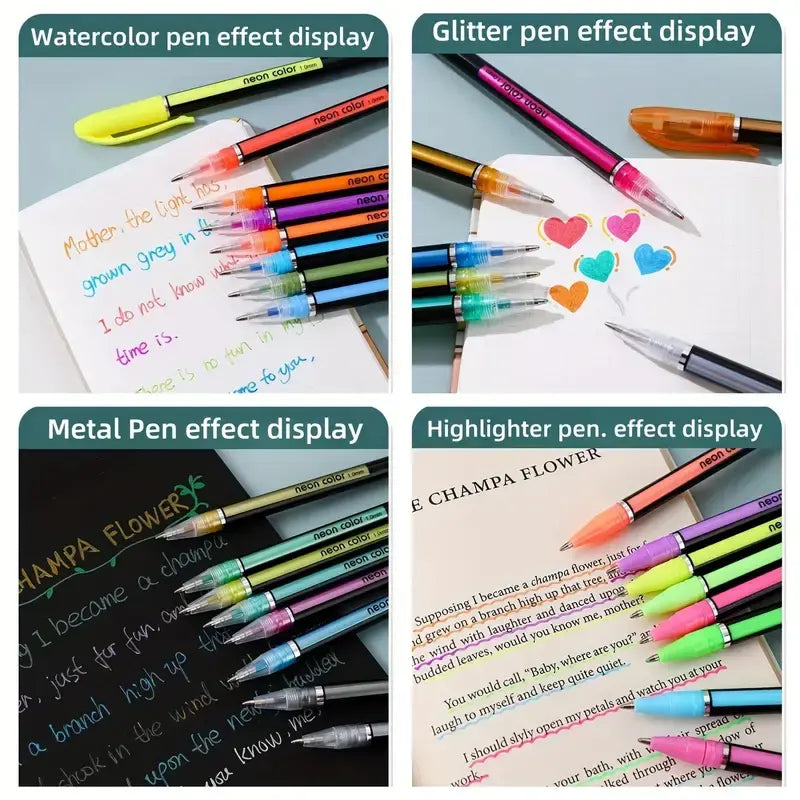 24 metallista kimallusta sisältävää vesivärikynää