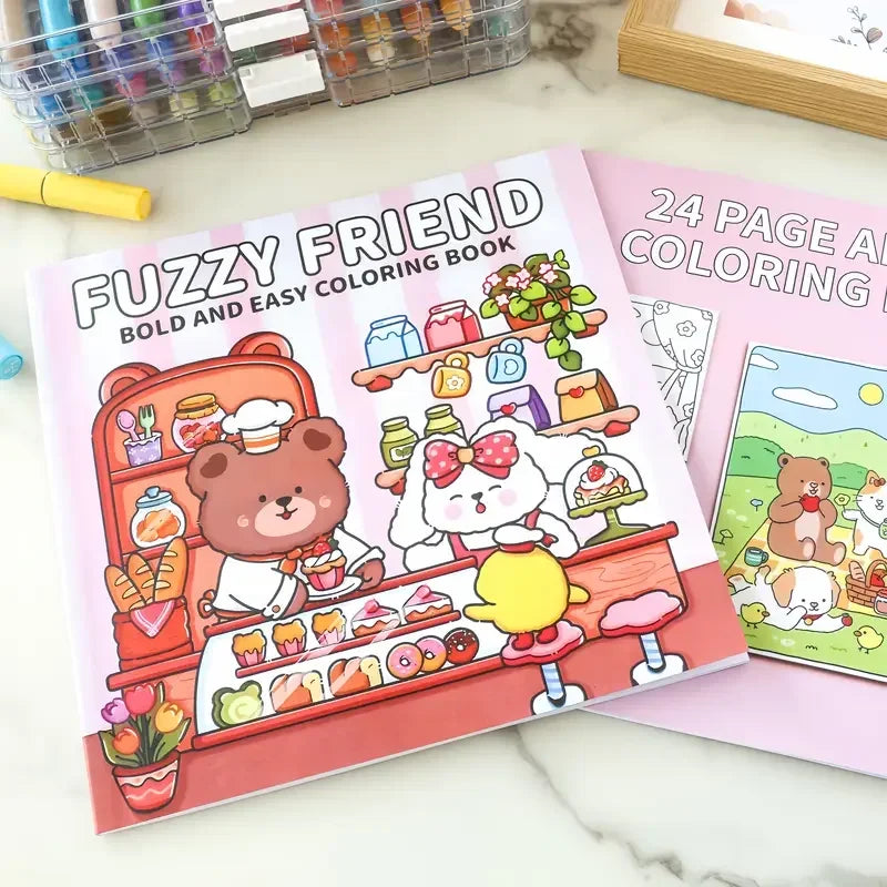 Fuzzy friends coloring book värityskirja