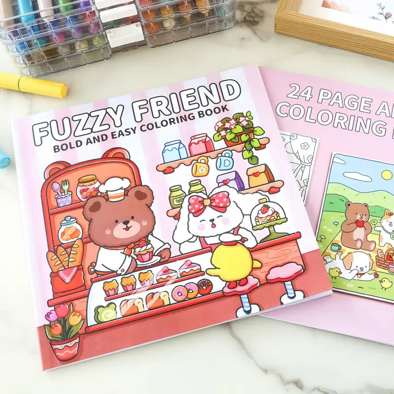 Fuzzy friends coloring book värityskirja