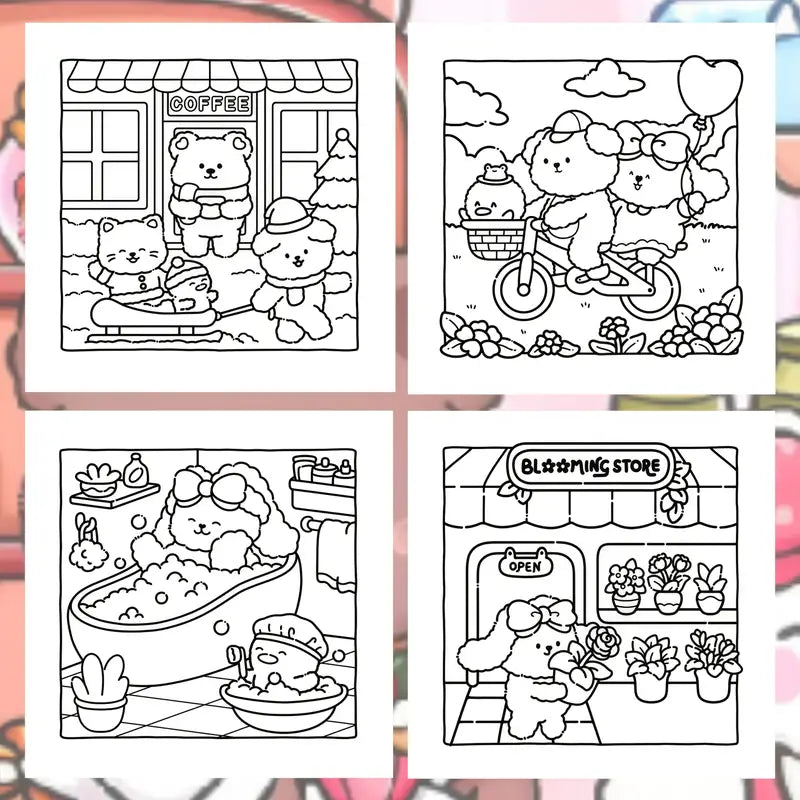 Fuzzy friends coloring book värityskirja