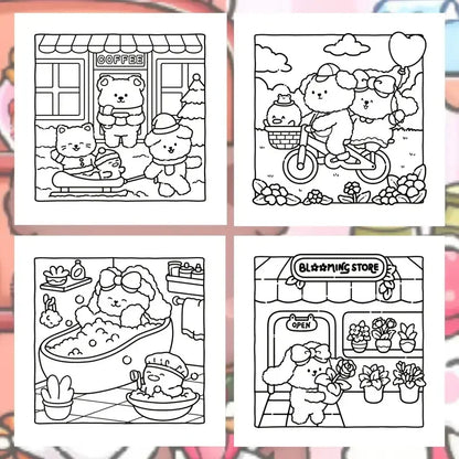 Fuzzy friends coloring book värityskirja