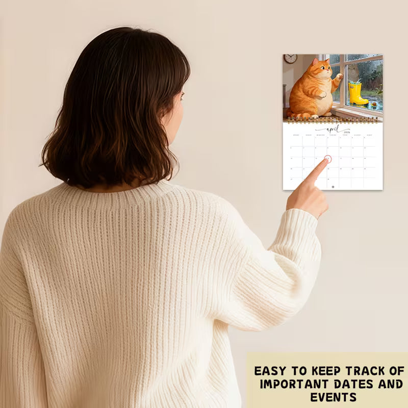 Kalenteri 2026 - Söpö oranssi kissa ja raidallinen kissa