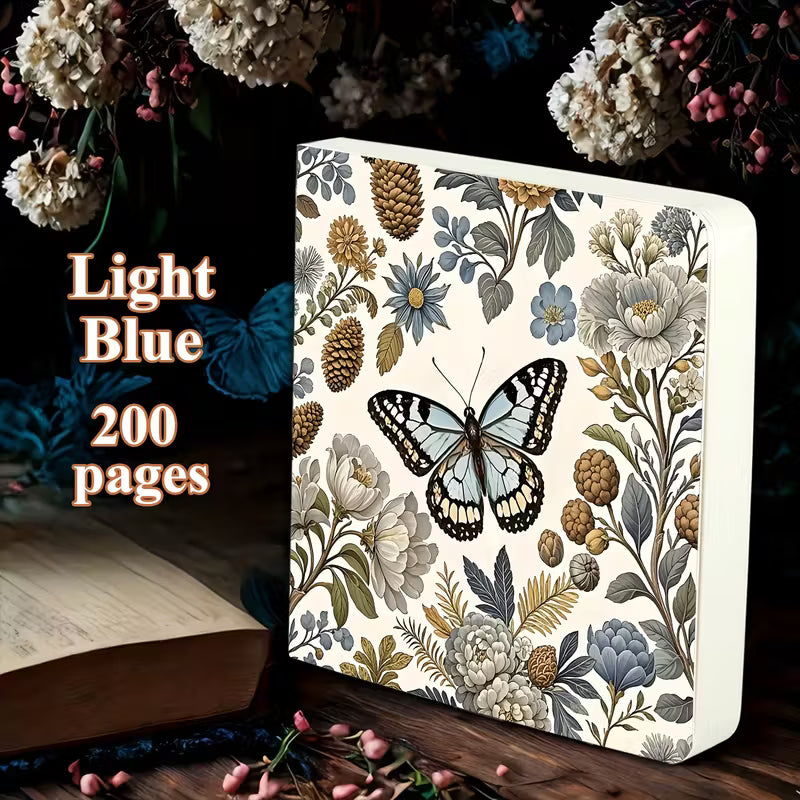 1 kpl perhosaiheinen 200-sivuinen luonnoskirja