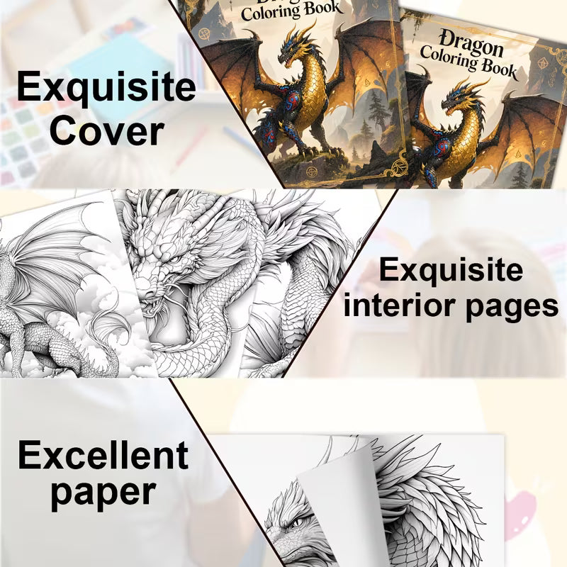 Dragon coloring book värityskirja