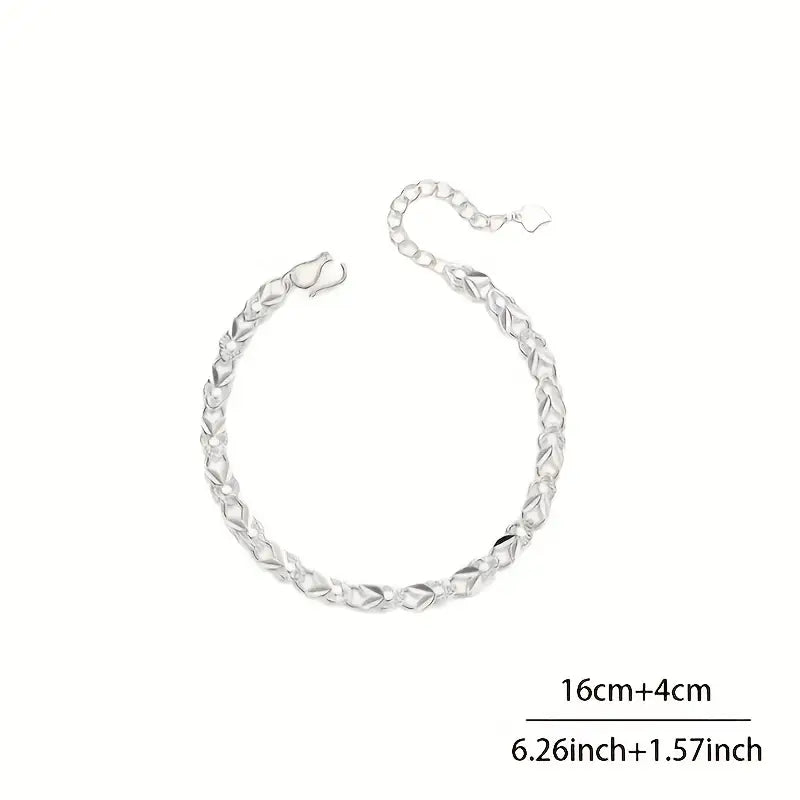 925 hopeinen kani-riipusrannekoru