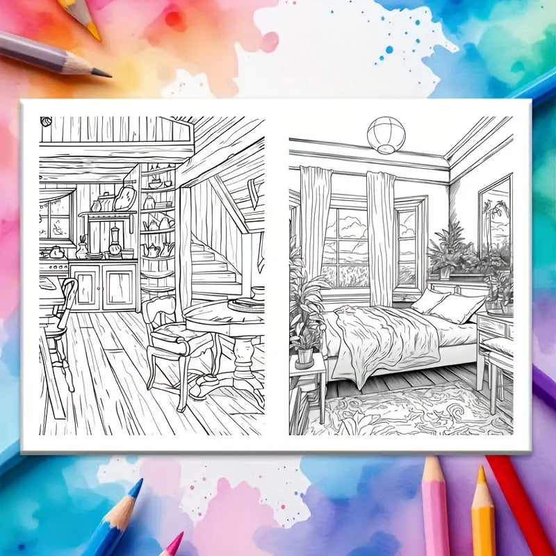 Cozy cabin coloring book värityskirja