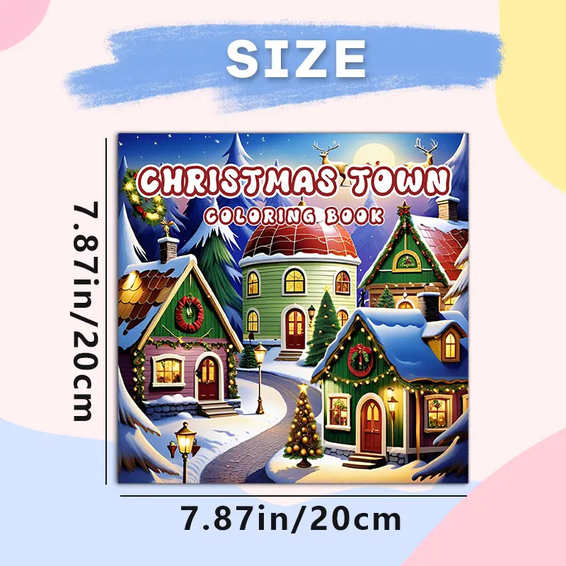Christmas town coloring book värityskirja