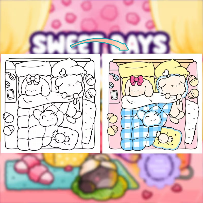 Sweet days coloring book värityskirja 40 pages