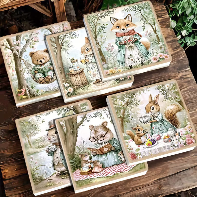 1 kpl 200 sivua, eläinaiheinen teekutsulehtiö