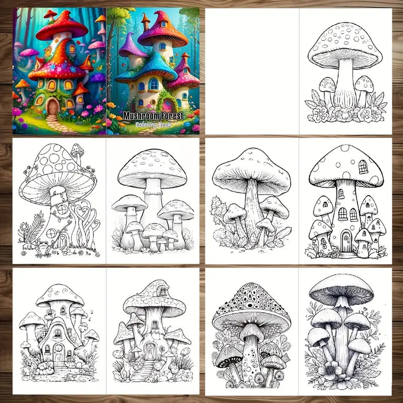 Mushroom Forest coloring book värityskirja