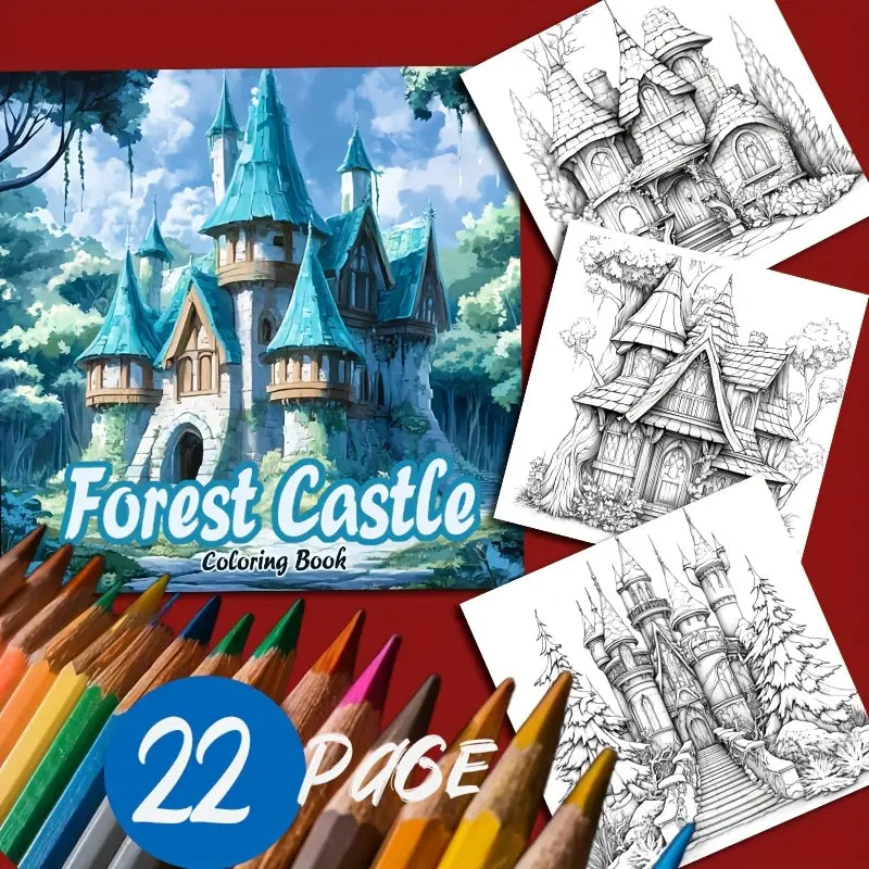 Forest Castle  coloring book värityskirja