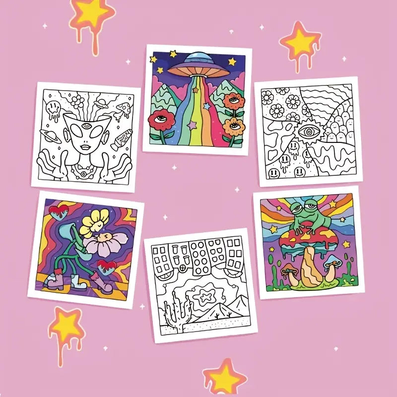 Trippy and groovy coloring book värityskirja