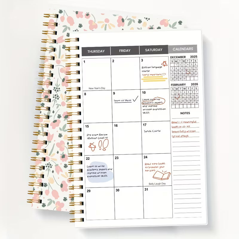 1 kpl A5 kuukausikalenteri 2026-2027