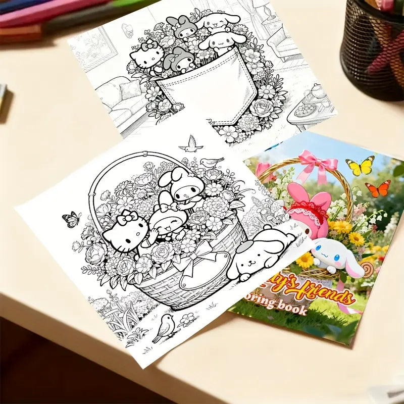 Hello Kitty and Friends coloring book värityskirja