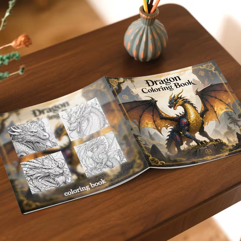Dragon coloring book värityskirja