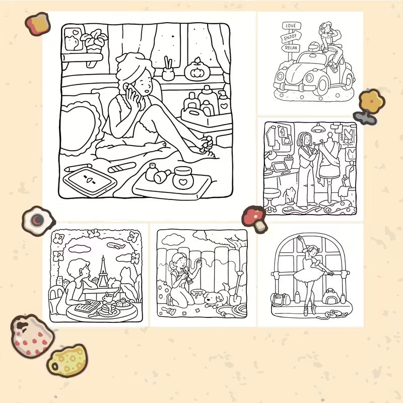 Tulossa pian! Girl moments coloring book värityskirja