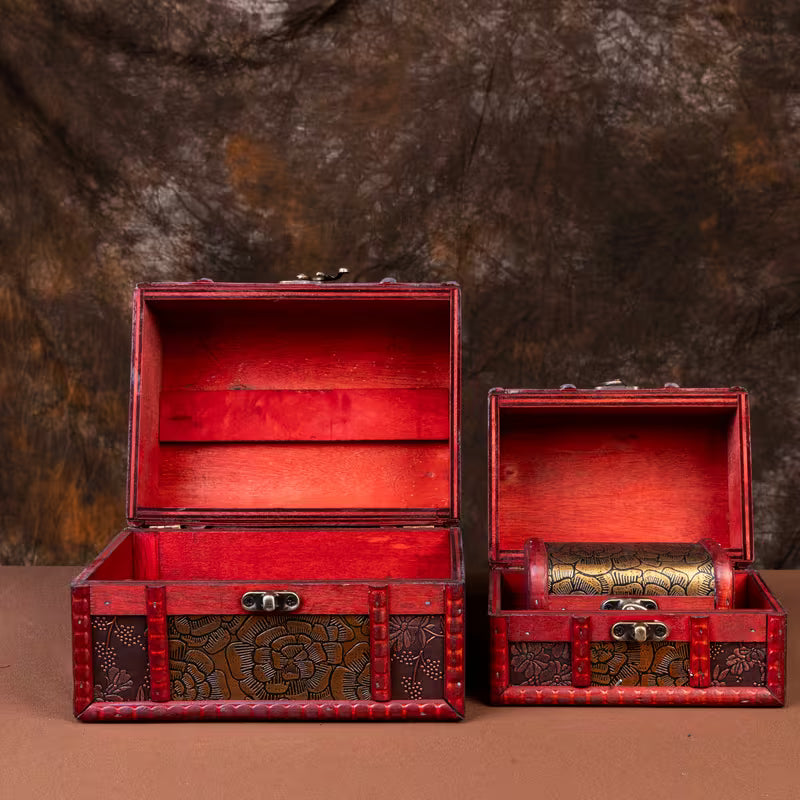 3kpl käsintehty vintage-tyylinen puinen rasiasarja