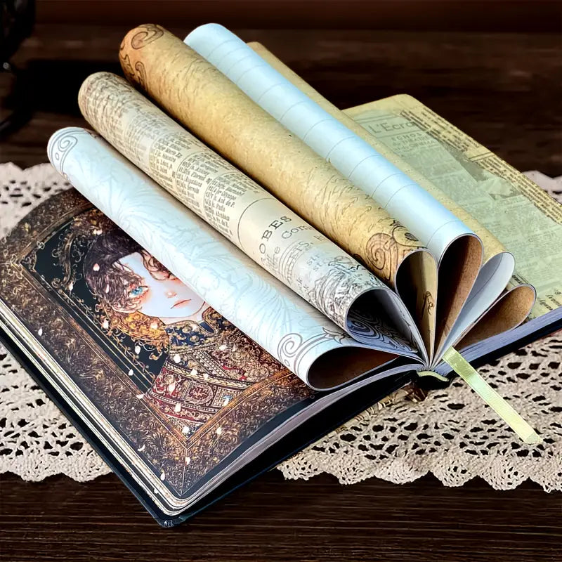 256 sivua, eloisa vintage kovakantinen muistikirja, A5