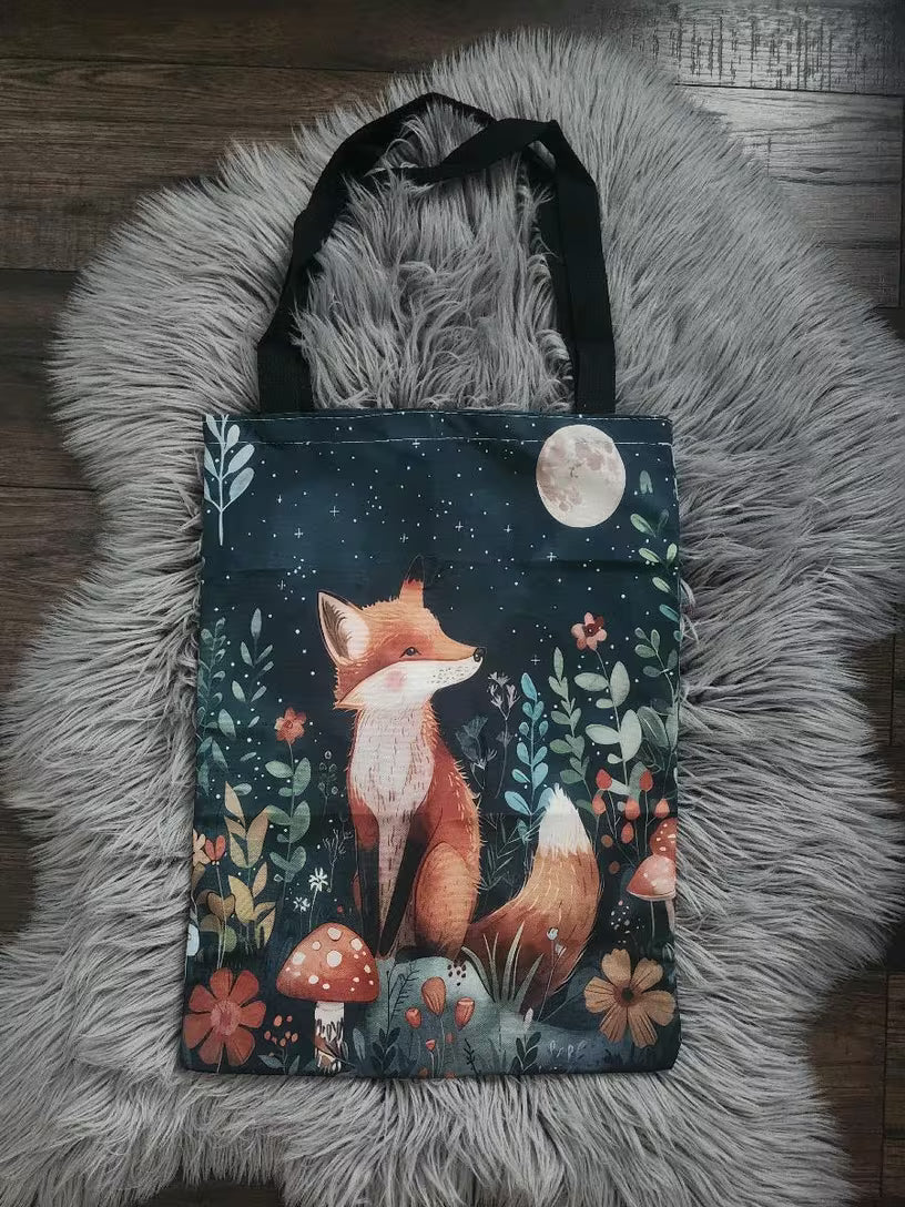 1 kpl sarjakuvakettu-kankainen kangaskassi