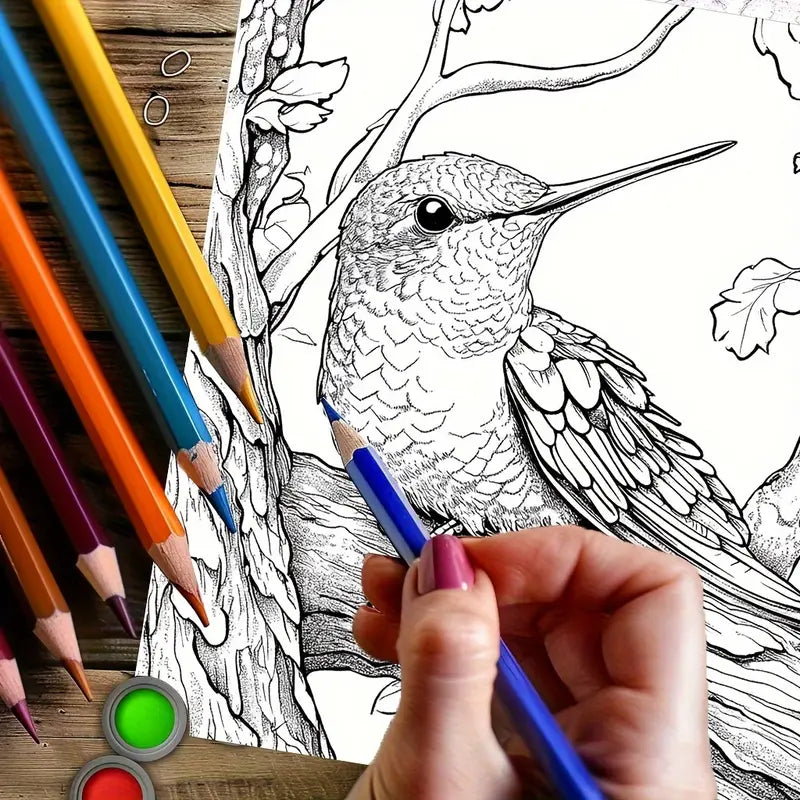 Charming Hummingbird coloring book värityskirja