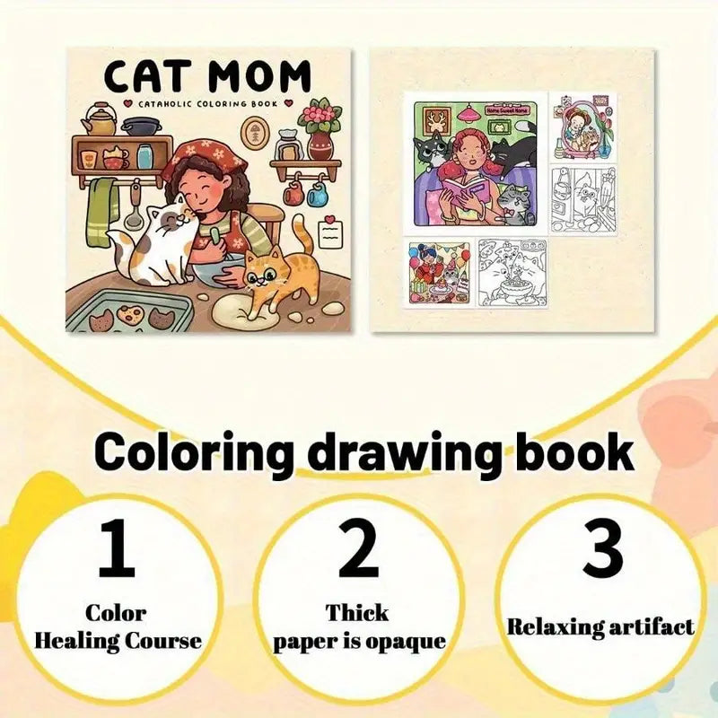 Cat mom coloring book värityskirja