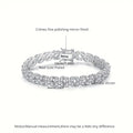 19cm Luxury Rhodium-Plated Copper Bracelet with Synthetic Cubic Zirconia